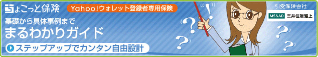 ちょこっと保険 Yahoo!ウォレット登録者専用保険 基礎から具体事例まで まるわかりガイド ステップアップでカンタン自由設計 三井住友海上(引受保険会社)