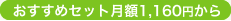 おすすめセット月額1,160円から