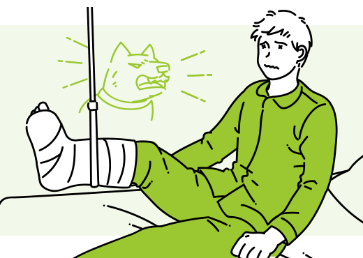 犬が散歩中に突然走り出し、その衝撃で転倒してしまい足を骨折してしまった…